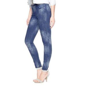 True Religion Women's Sz 25 Halle Moto Mid Rise Super Skinny Jeans Rebel Bleach